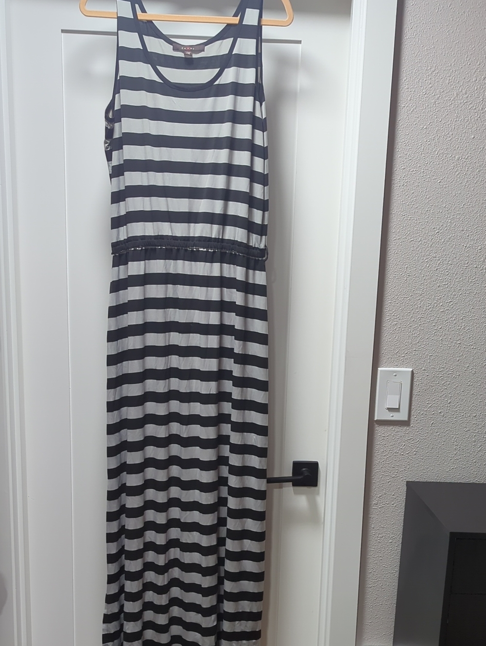 Fever Striped Sleeveless Maxi Dress - Black & Gray